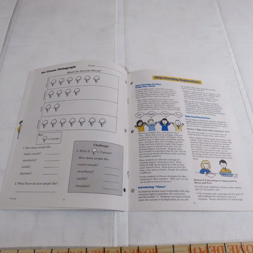 Skip Counting BIG BOOK (almost 2 feet tall) with teacher pages CLASSROOM SIZE
